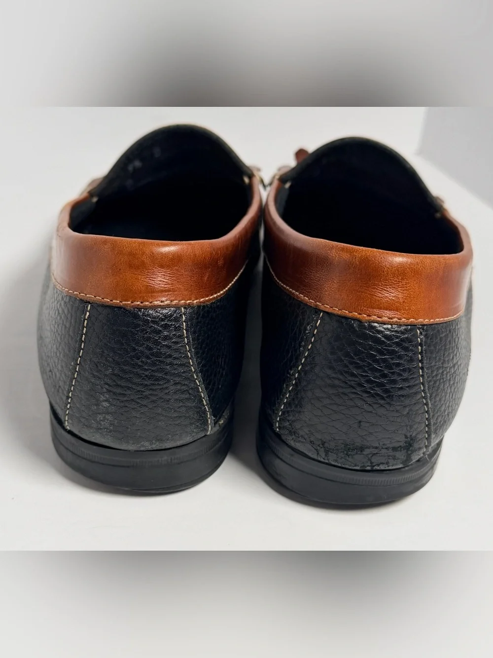 Vintage GH Bass Weejuns Kiltie Tassel Loafers Mens 9.5 Two Tone Black Brown Mcm